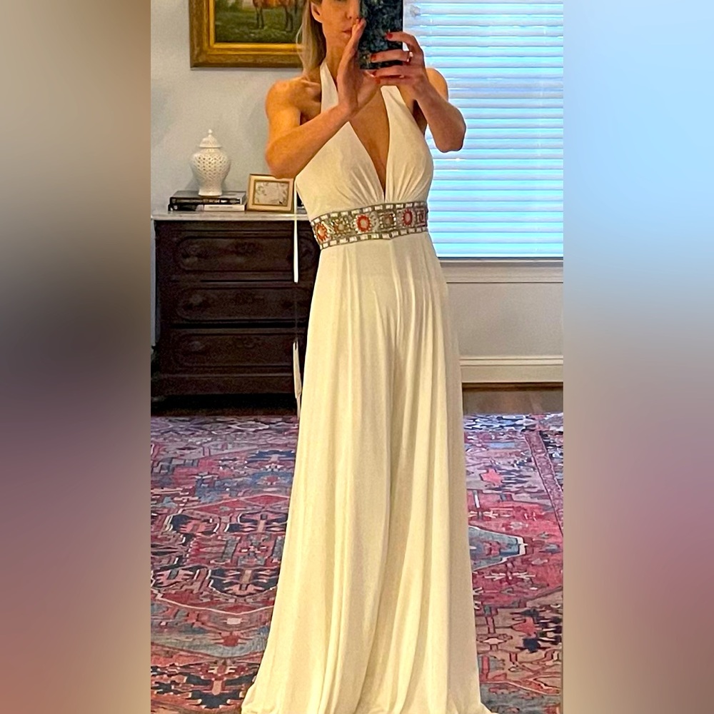 NWT Mac Duggal Halter Jumpsuit